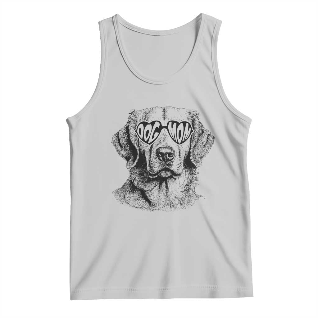 Funny Golden Retirever Dog Mom Tank Top Heart Shaped Sunglasses