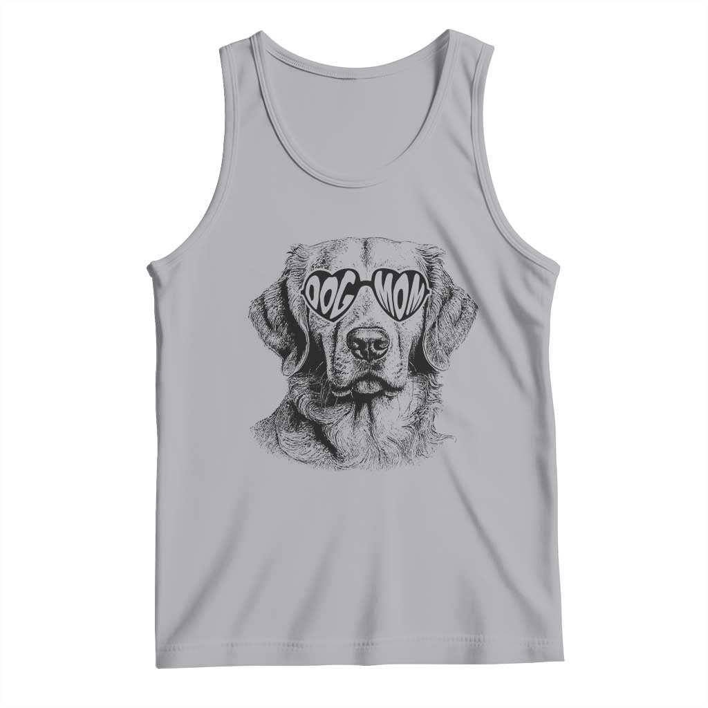 Funny Golden Retirever Dog Mom Tank Top Heart Shaped Sunglasses