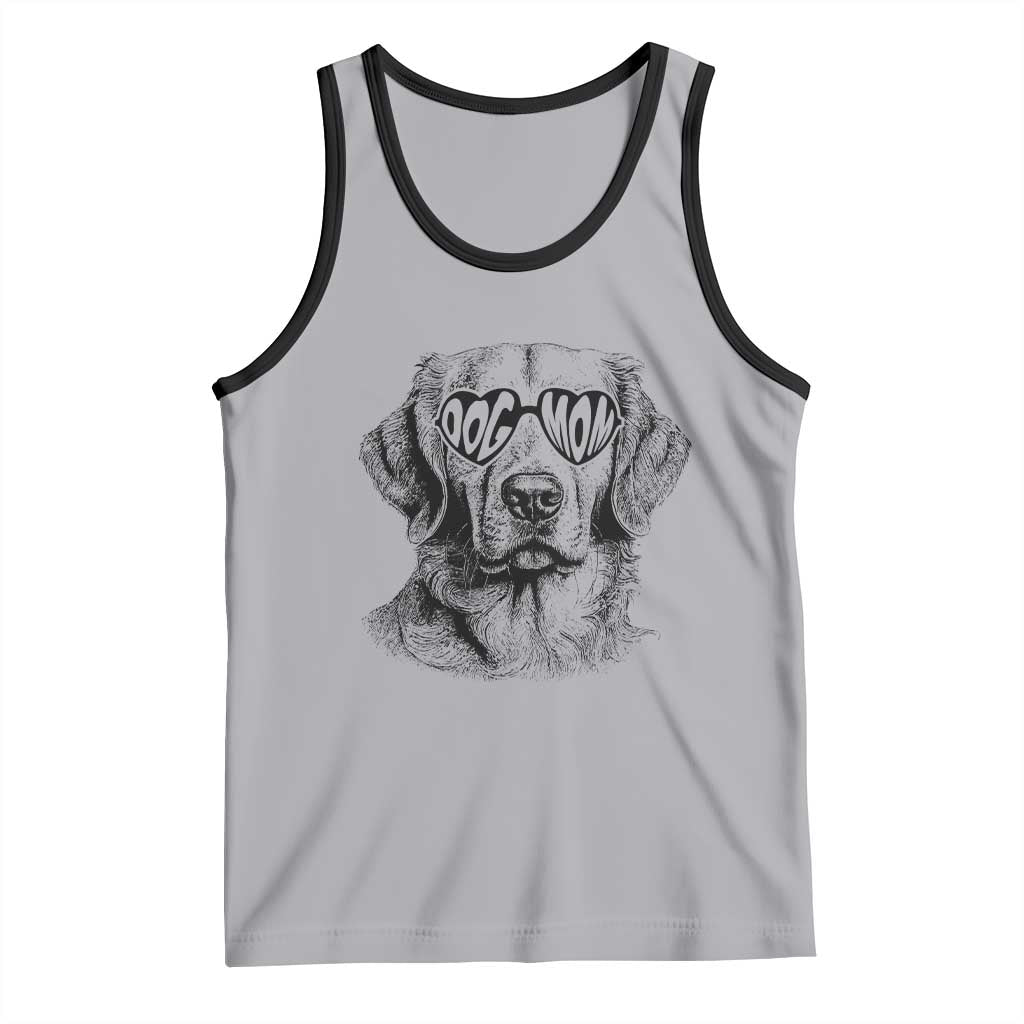 Funny Golden Retirever Dog Mom Tank Top Heart Shaped Sunglasses