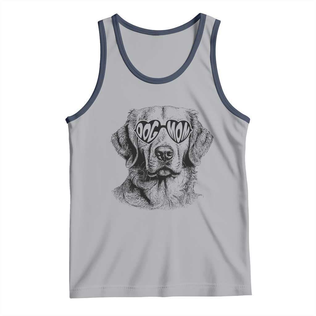 Funny Golden Retirever Dog Mom Tank Top Heart Shaped Sunglasses