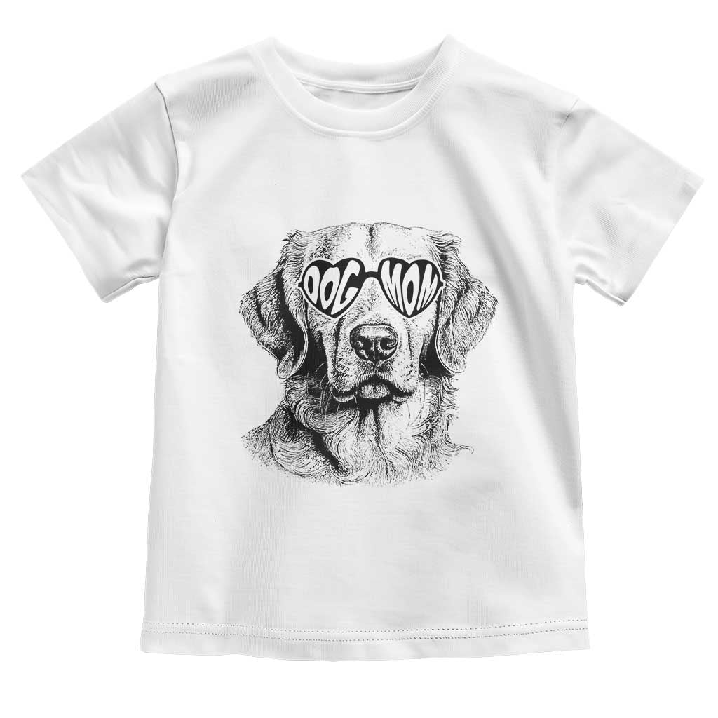 Funny Golden Retirever Dog Mom Toddler T Shirt Heart Shaped Sunglasses