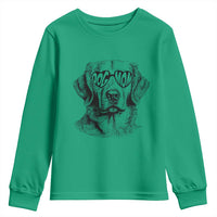 Funny Golden Retirever Dog Mom Youth Sweatshirt Heart Shaped Sunglasses