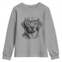 Funny Golden Retirever Dog Mom Youth Sweatshirt Heart Shaped Sunglasses