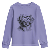 Funny Golden Retirever Dog Mom Youth Sweatshirt Heart Shaped Sunglasses