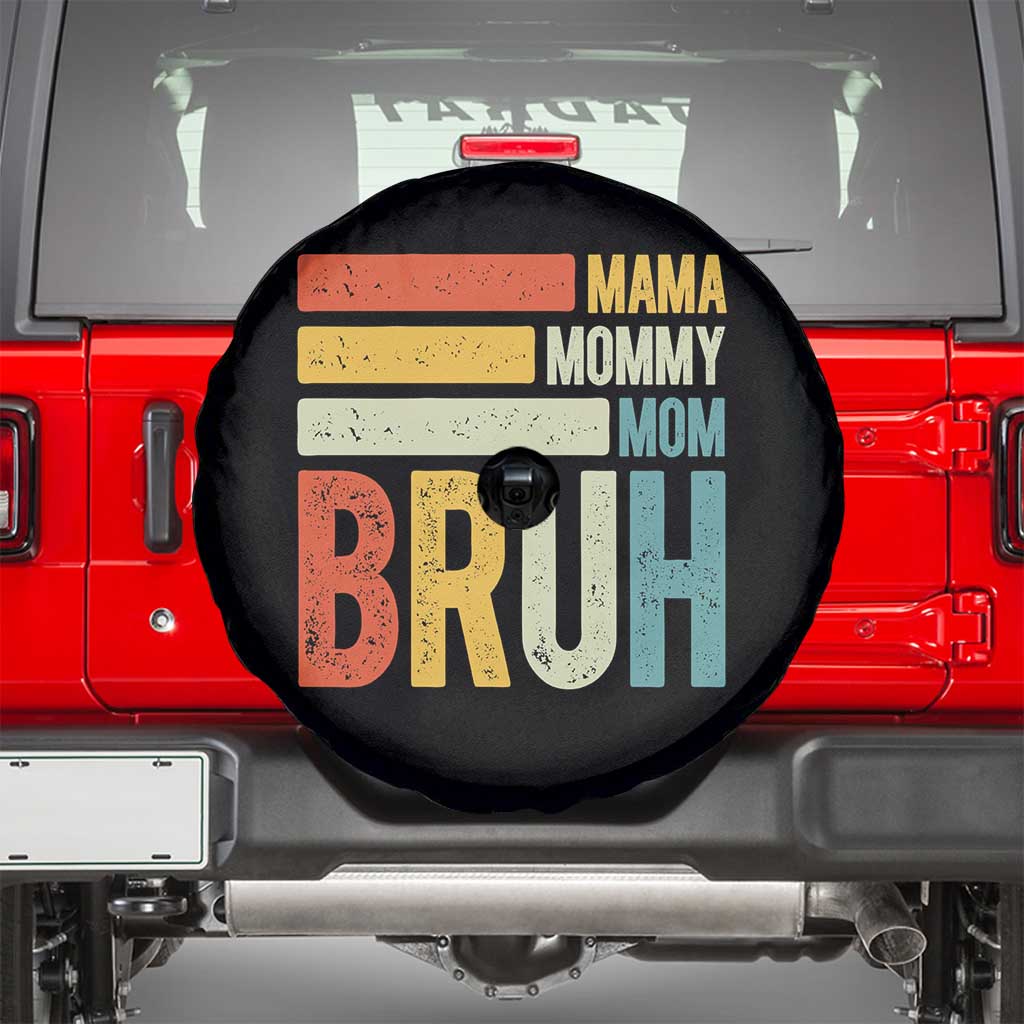 Funny Mama Mommy Mom Bruh Spare Tire Cover Mother's Day Vintage Stripes