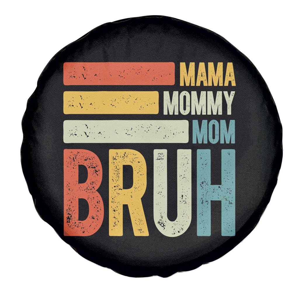 Funny Mama Mommy Mom Bruh Spare Tire Cover Mother's Day Vintage Stripes
