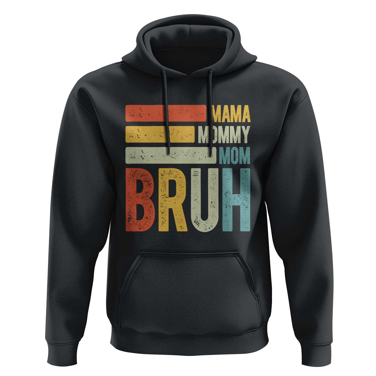 Funny Mama Mommy Mom Bruh Hoodie Mother's Day Vintage Stripes