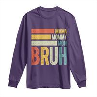 Funny Mama Mommy Mom Bruh Long Sleeve Shirt Mother's Day Vintage Stripes