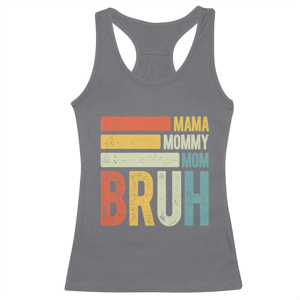 Funny Mama Mommy Mom Bruh Racerback Tank Top Mother's Day Vintage Stripes