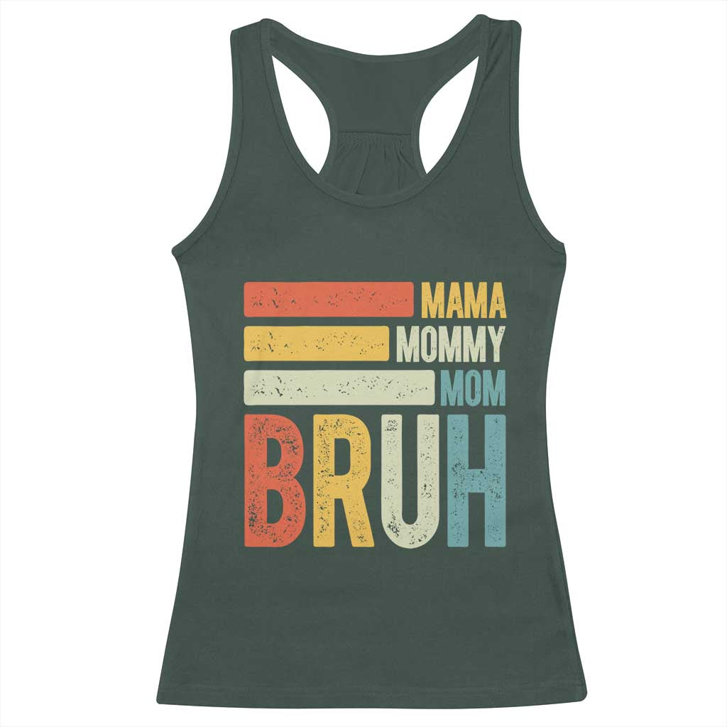 Funny Mama Mommy Mom Bruh Racerback Tank Top Mother's Day Vintage Stripes