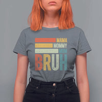 Funny Mama Mommy Mom Bruh T Shirt For Women Mother's Day Vintage Stripes