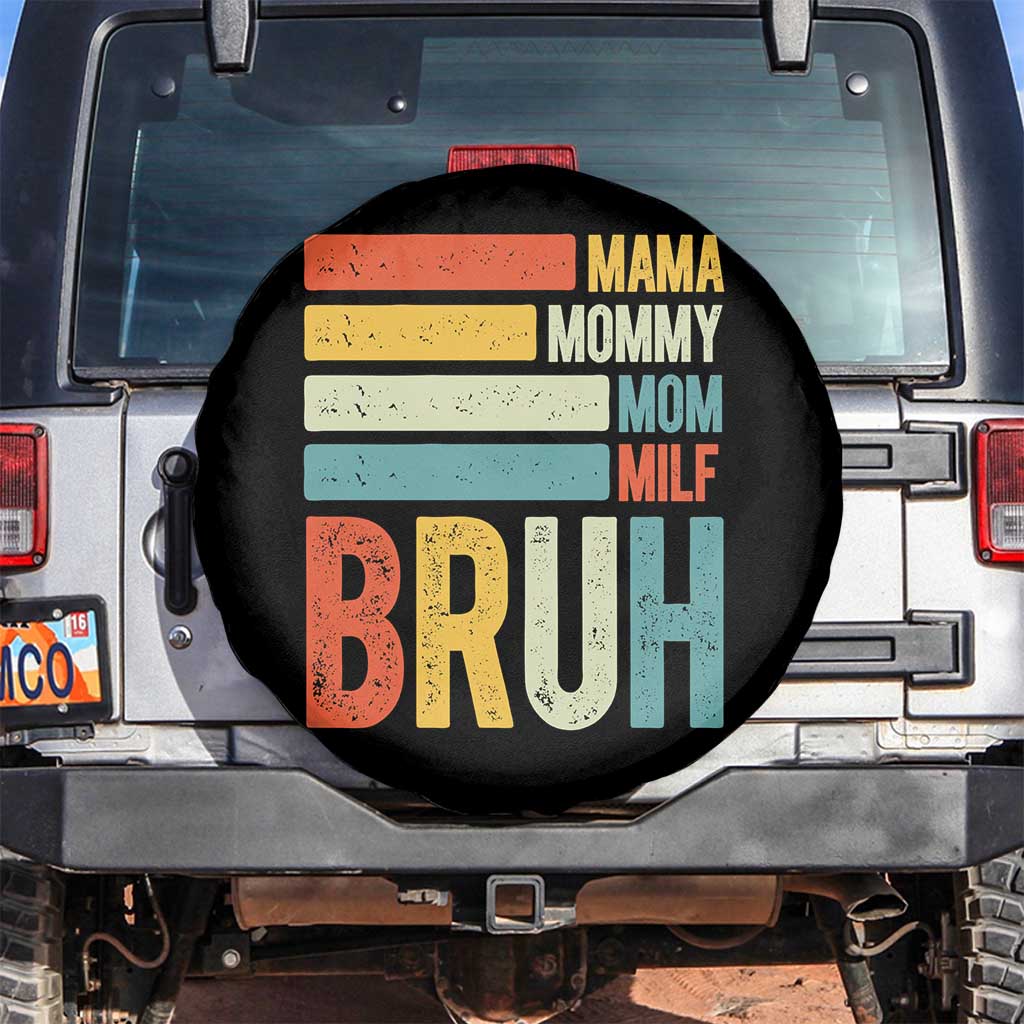 Funny Mama Mommy Mom Milf Bruh Spare Tire Cover Mother's Day Vintage Stripes