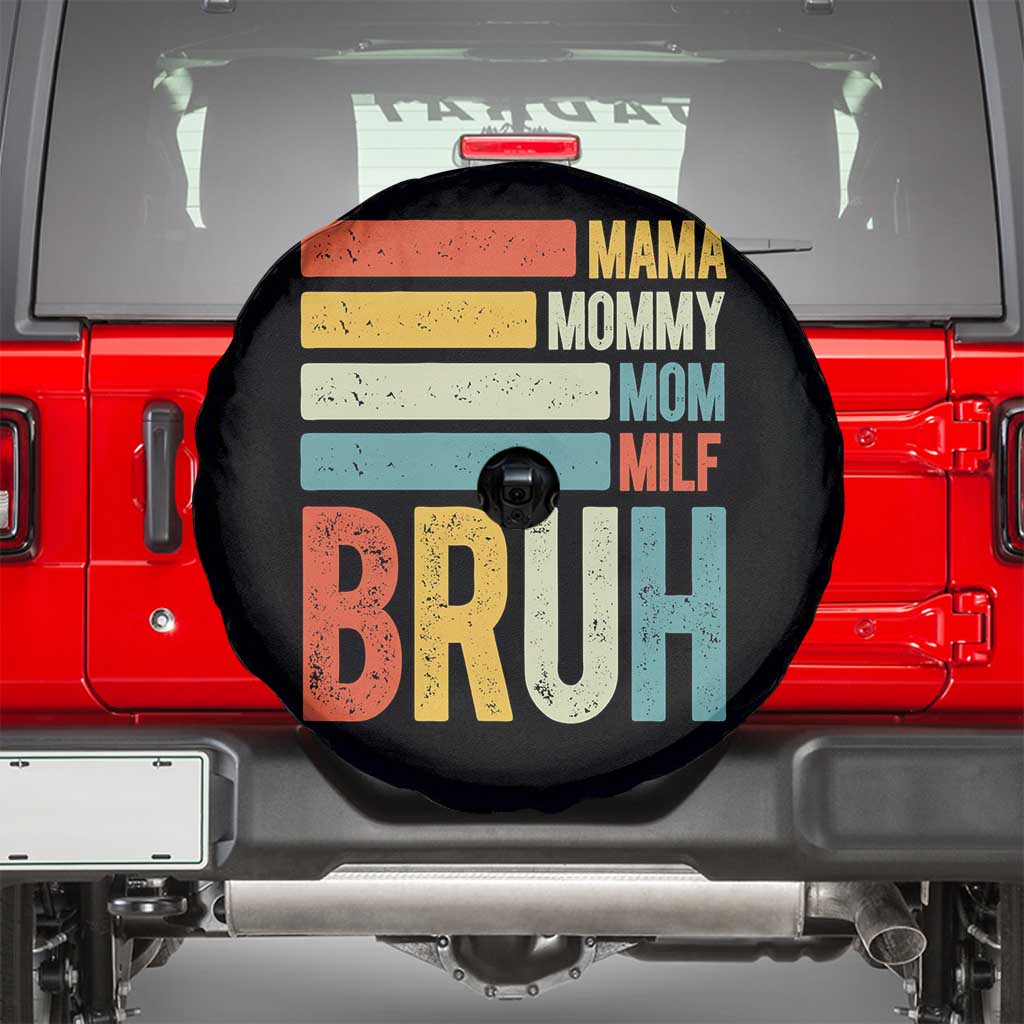 Funny Mama Mommy Mom Milf Bruh Spare Tire Cover Mother's Day Vintage Stripes