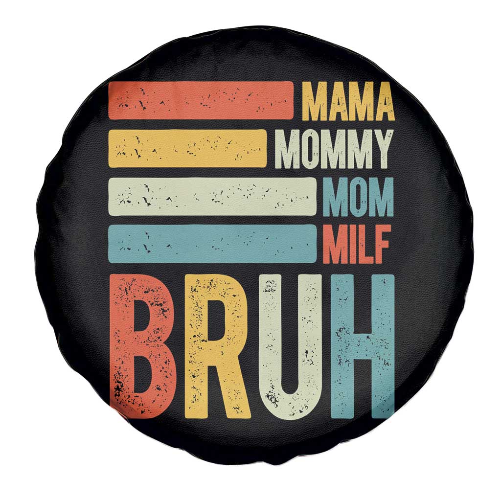 Funny Mama Mommy Mom Milf Bruh Spare Tire Cover Mother's Day Vintage Stripes