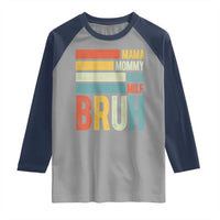 Funny Mama Mommy Mom Milf Bruh Raglan Shirt Mother's Day Vintage Stripes