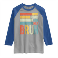 Funny Mama Mommy Mom Milf Bruh Raglan Shirt Mother's Day Vintage Stripes