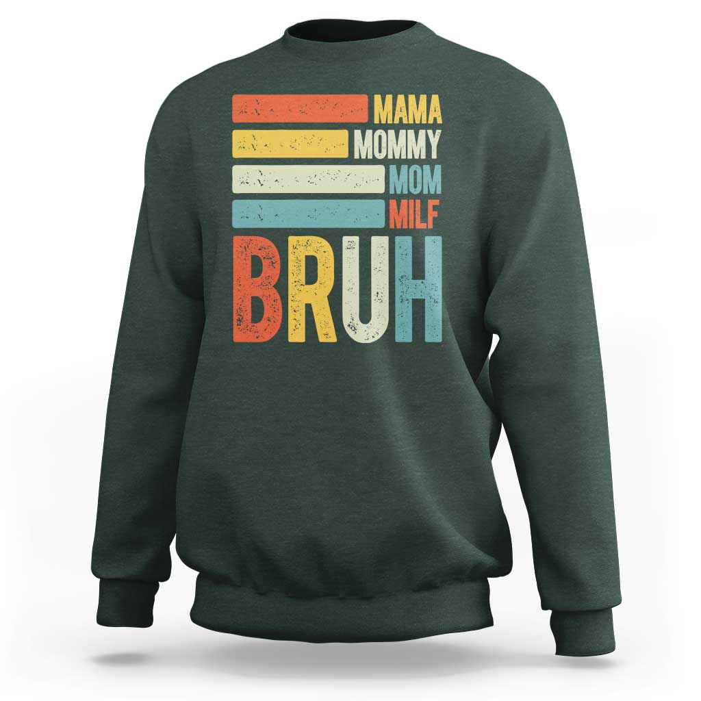 Funny Mama Mommy Mom Milf Bruh Sweatshirt Mother's Day Vintage Stripes