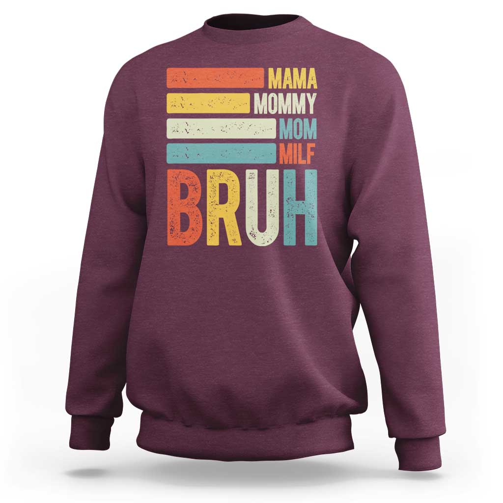 Funny Mama Mommy Mom Milf Bruh Sweatshirt Mother's Day Vintage Stripes