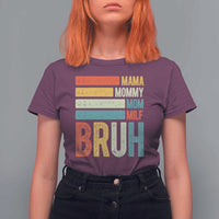 Funny Mama Mommy Mom Milf Bruh T Shirt For Women Mother's Day Vintage Stripes
