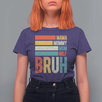 Funny Mama Mommy Mom Milf Bruh T Shirt For Women Mother's Day Vintage Stripes
