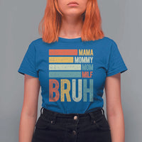 Funny Mama Mommy Mom Milf Bruh T Shirt For Women Mother's Day Vintage Stripes
