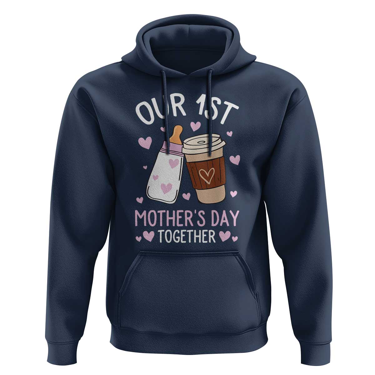 Funny Our First Mother's Day Together Hoodie Mom And Baby Matching Milk Coffee