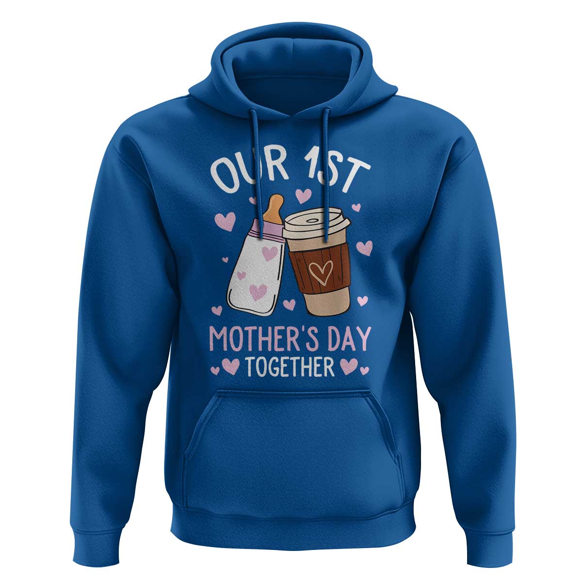 Funny Our First Mother's Day Together Hoodie Mom And Baby Matching Milk Coffee