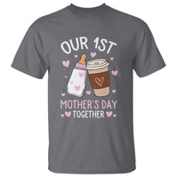 Funny Our First Mother's Day Together T Shirt Mom And Baby Matching Milk Coffee