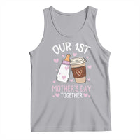 Funny Our First Mother's Day Together Tank Top Mom And Baby Matching Milk Coffee