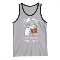 Funny Our First Mother's Day Together Tank Top Mom And Baby Matching Milk Coffee