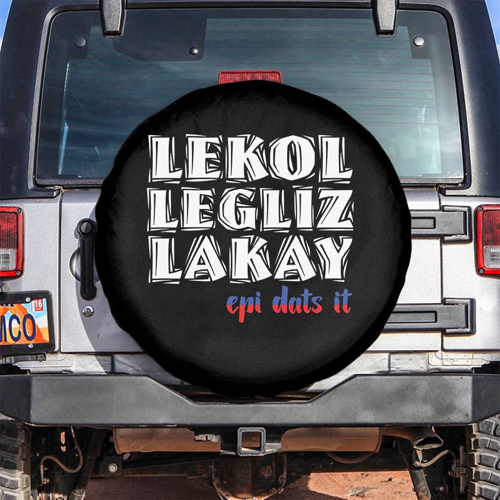 Haitian Pride Spare Tire Cover Haitian Lekol Legliz Lakay Haiti Flag Creole Saying