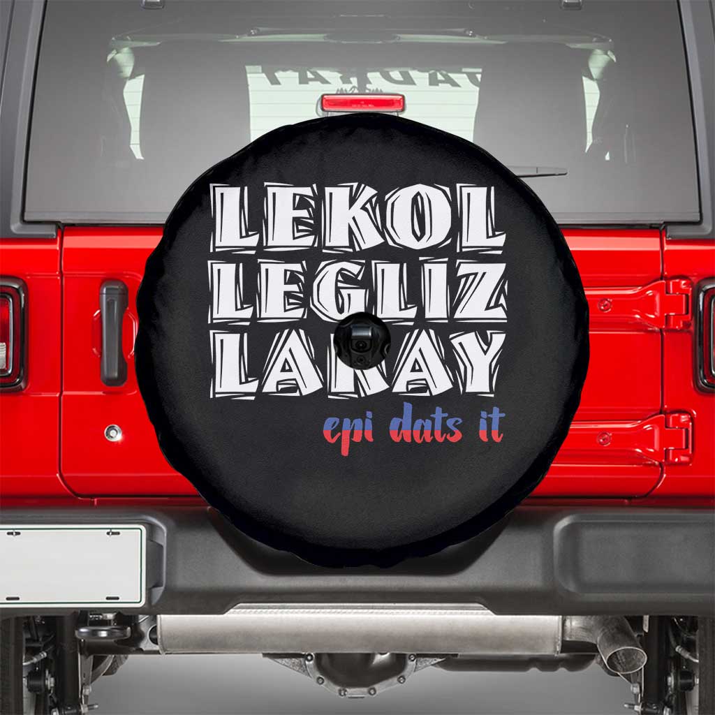 Haitian Pride Spare Tire Cover Haitian Lekol Legliz Lakay Haiti Flag Creole Saying