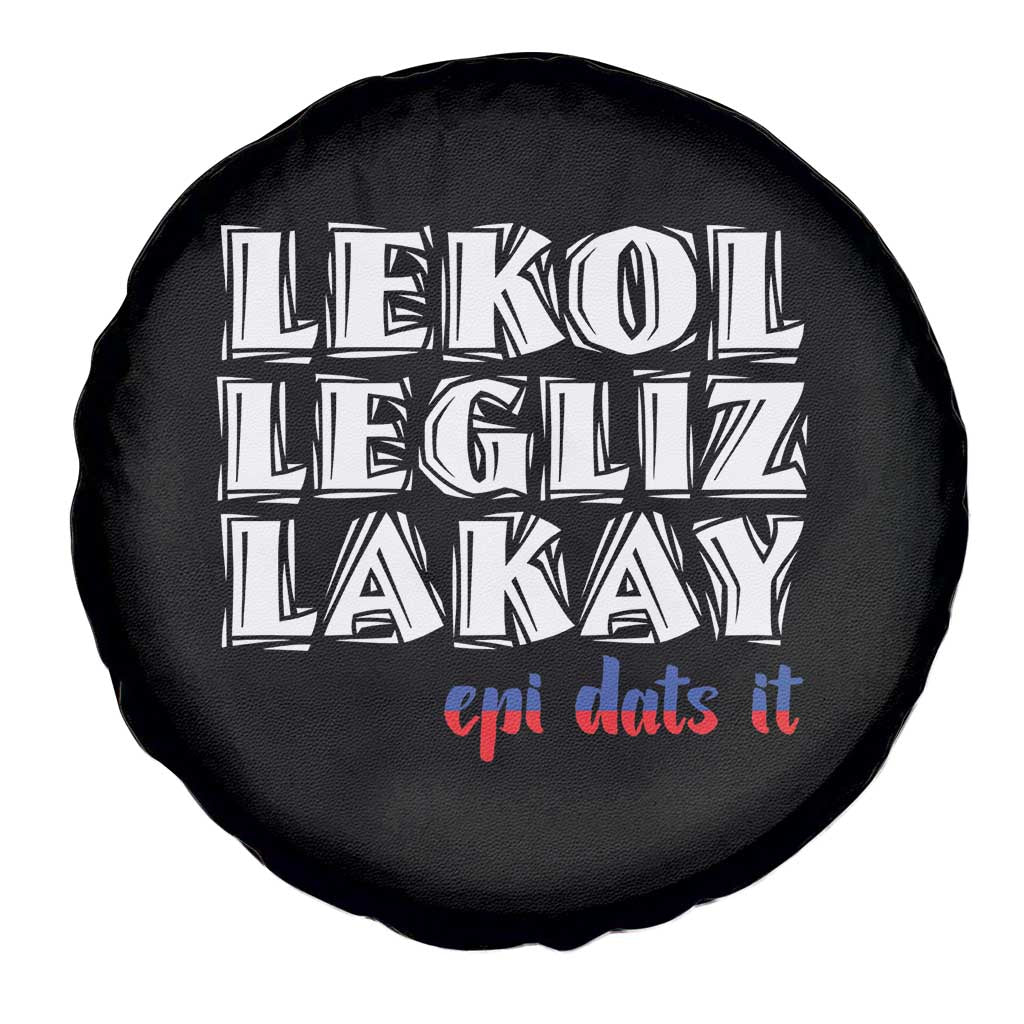 Haitian Pride Spare Tire Cover Haitian Lekol Legliz Lakay Haiti Flag Creole Saying