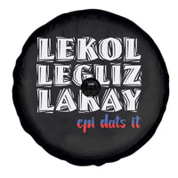 Haitian Pride Spare Tire Cover Haitian Lekol Legliz Lakay Haiti Flag Creole Saying
