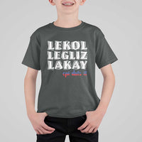 Haitian Pride T Shirt For Kid Haitian Lekol Legliz Lakay Haiti Flag Creole Saying