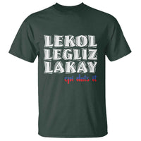 Haitian Pride T Shirt Haitian Lekol Legliz Lakay Haiti Flag Creole Saying