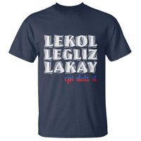 Haitian Pride T Shirt Haitian Lekol Legliz Lakay Haiti Flag Creole Saying