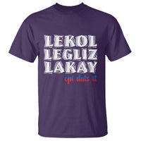 Haitian Pride T Shirt Haitian Lekol Legliz Lakay Haiti Flag Creole Saying