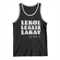 Haitian Pride Tank Top Haitian Lekol Legliz Lakay Haiti Flag Creole Saying