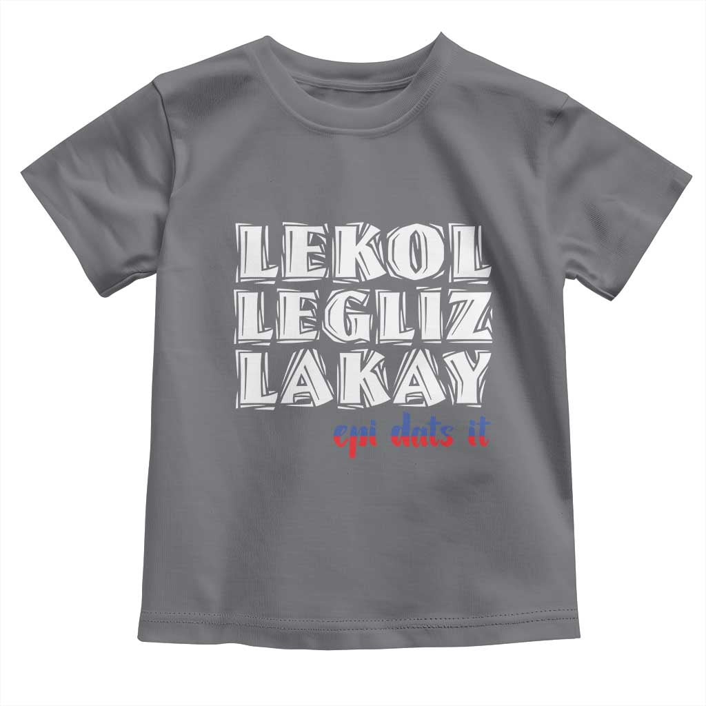 Haitian Pride Toddler T Shirt Haitian Lekol Legliz Lakay Haiti Flag Creole Saying