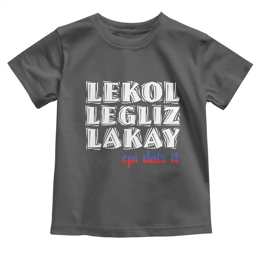 Haitian Pride Toddler T Shirt Haitian Lekol Legliz Lakay Haiti Flag Creole Saying