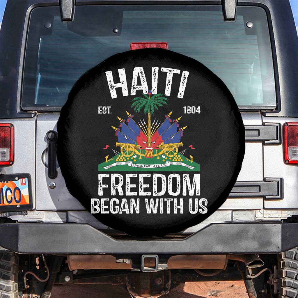 Haiti Freedom Began With Us Spare Tire Cover Haitian Flag Day