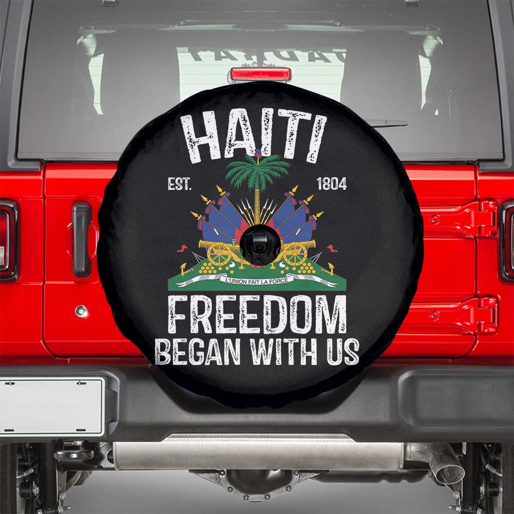 Haiti Freedom Began With Us Spare Tire Cover Haitian Flag Day