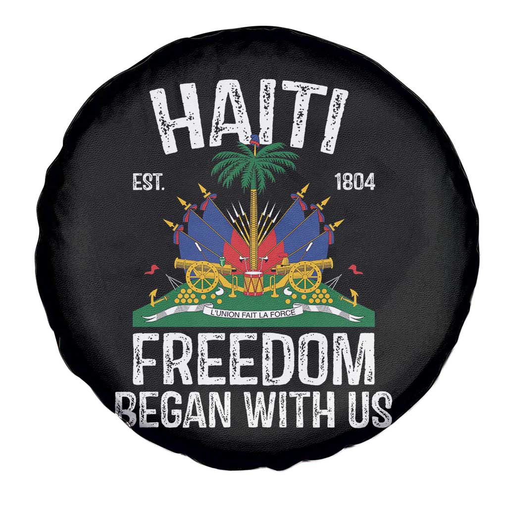 Haiti Freedom Began With Us Spare Tire Cover Haitian Flag Day