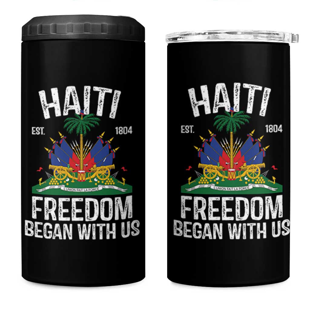 Haiti Freedom Began With Us 4 in 1 Can Cooler Tumbler Haitian Flag Day
