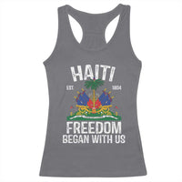 Haiti Freedom Began With Us Racerback Tank Top Haitian Flag Day