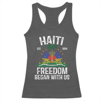Haiti Freedom Began With Us Racerback Tank Top Haitian Flag Day