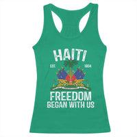 Haiti Freedom Began With Us Racerback Tank Top Haitian Flag Day