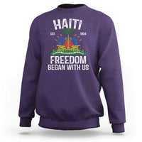 Haiti Freedom Began With Us Sweatshirt Haitian Flag Day