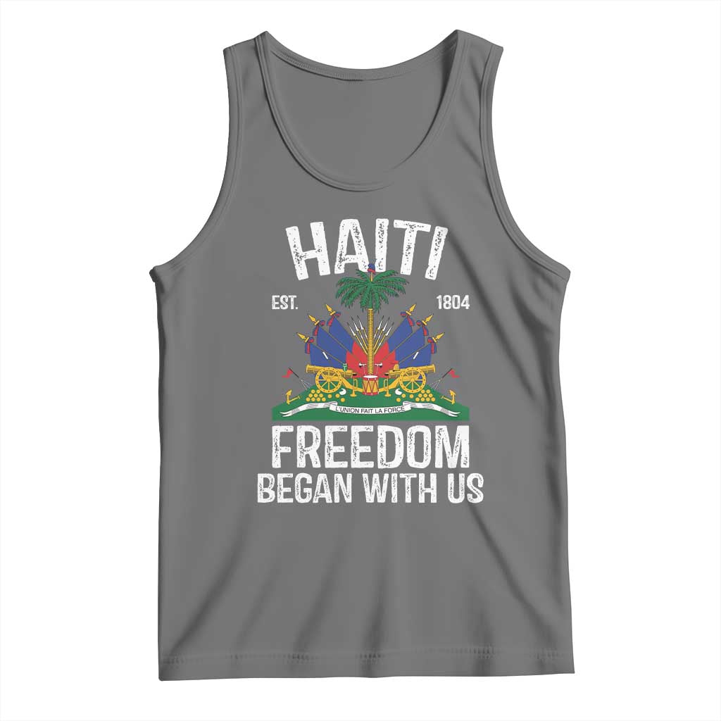 Haiti Freedom Began With Us Tank Top Haitian Flag Day